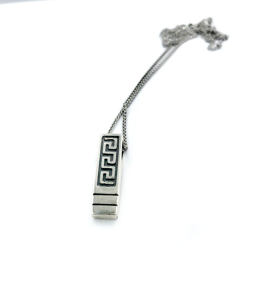 greek key pendant, greek pendant, greek jewelry, meander pendant
