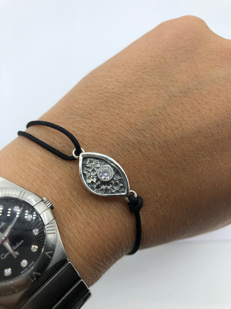 Evil eye bracelet, zircon stone, small evil eye bracelet