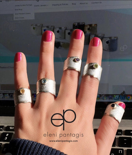 Odyssey ring - wide silver ring by Eleni Pantagis