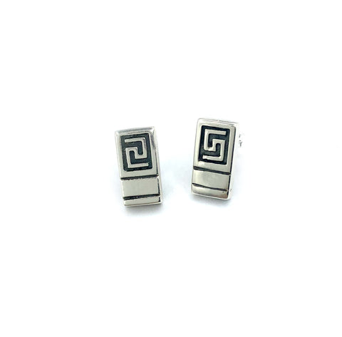 square greek key earrings, greek pendant, greek jewelry, meander earrings 