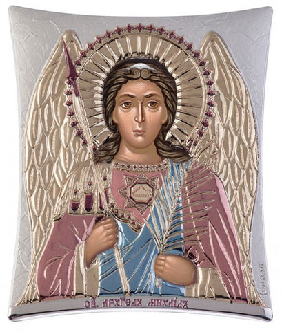 Archangel Michael, Greek Eastern Orthodox Icon, Red and Blue 16x 20cm 