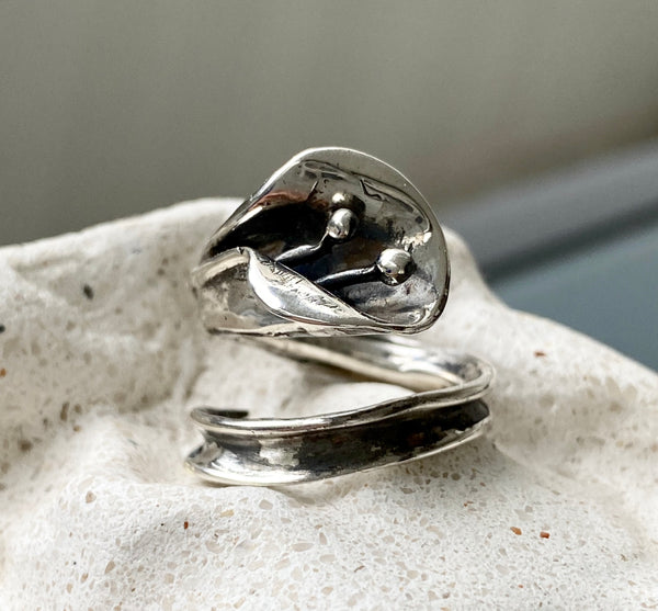 calla lily ring silver 