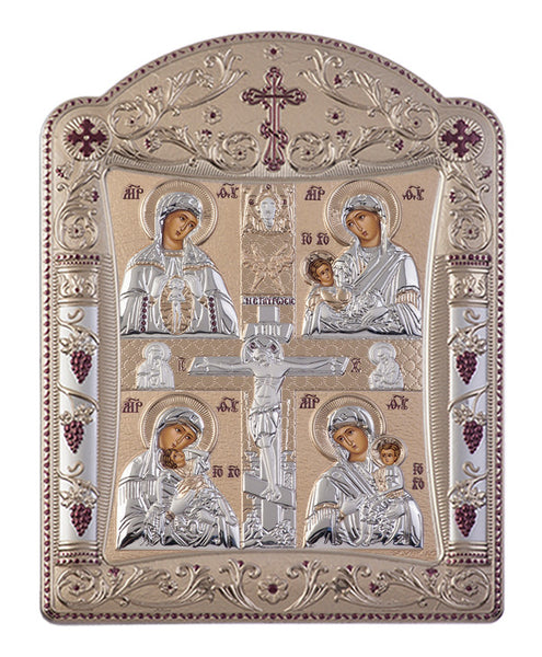 Virgin Mary Motherhood, Greek Christian icons, Gold 22.7 x 30.5cm 