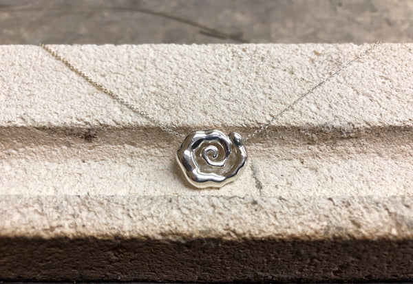 Spiral Silver pendant, spiral necklace, Sterling silver spiral pendant 