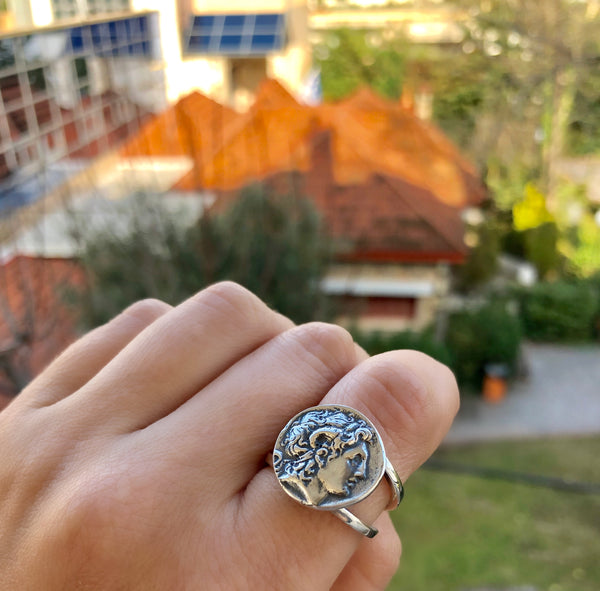 Alexander the great ring, Alexander coin ring, Alexander the great jewelry 