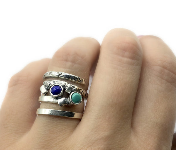 spiral silver ring with stones, silver adjustable ring, modern ring 