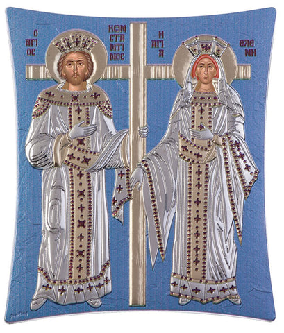 Saint Constantine and Helen, Greek icons for sale, Blue Ciel 16 x 20cm 