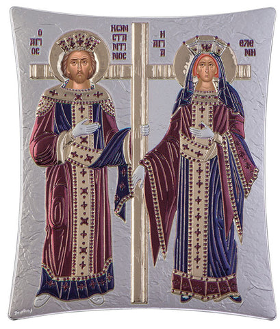 Saint Constantine and Helen, Greek icons for sale, Burgundy 16 x 20cm 