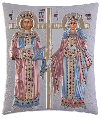 Saint Constantine and Helen, Greek Orthodox online Shop, Red & Blue 20.6 x 25.5cm 