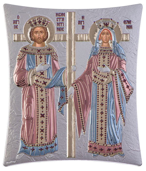 Saint Constantine and Helen, Orthodox icons for sale, Red & Blue 11.8 x 14.6cm 