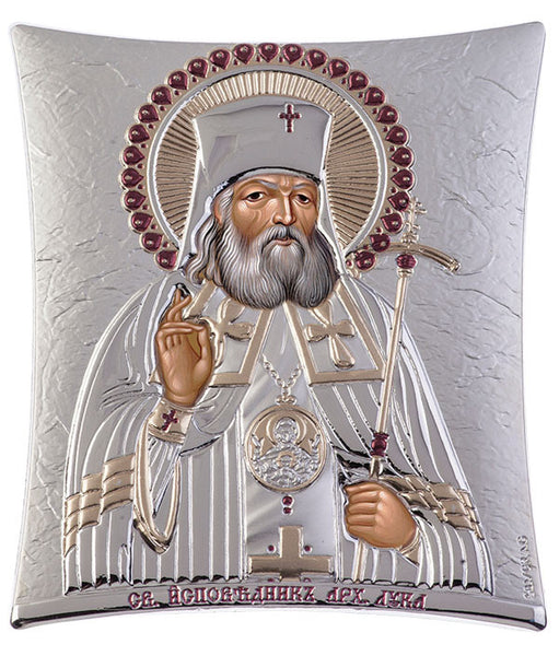 Saint Lucas - Eastern Orthodox Iconography, Silver 16x20cm 