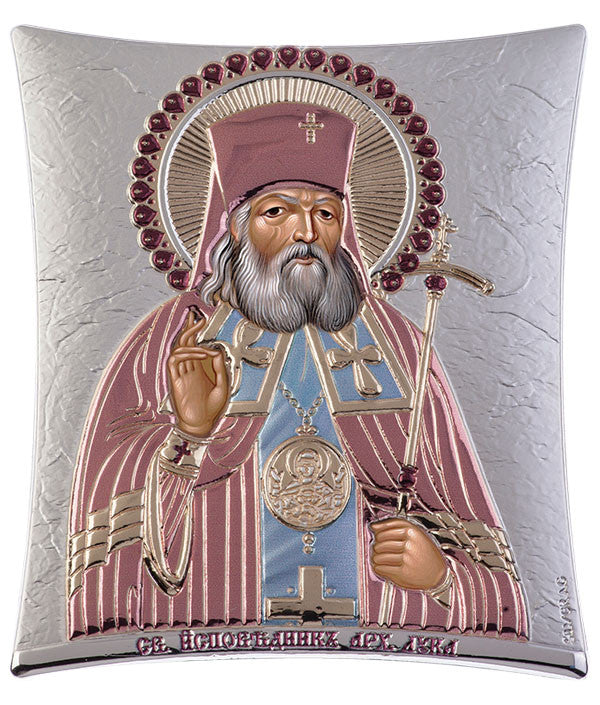 Saint Lucas - Eastern Orthodox Iconography, Red & Blue 16x20cm 