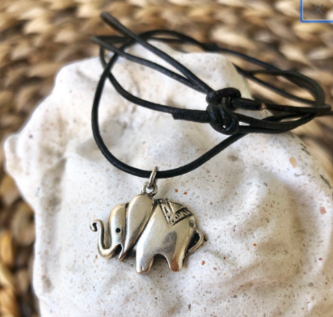 elephant pendant, elephant necklace, silver elephant pendant 