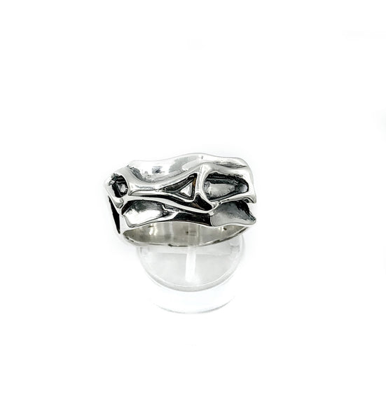 Men's silver ring, tribal ring, sterling silver abstract ring 