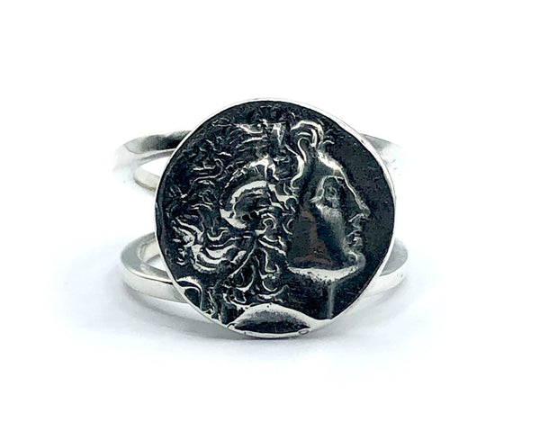 Alexander the great ring, Alexander coin ring, Alexander the great jewelry 