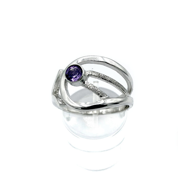 Amethyst Silver ring, Amethyst ring, February birthstone ring 