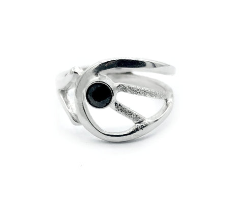 Contemporary wide ring, Ring in Sterling Silver 
