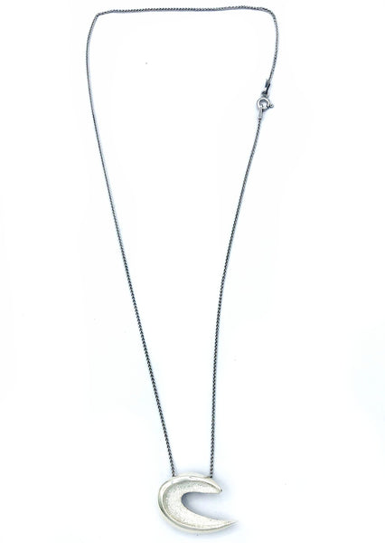 contemporary pendant, silver c shape necklace, Sterling silver pendant 