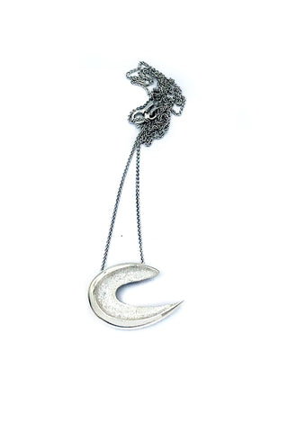 contemporary pendant, silver c shape necklace, Sterling silver pendant 