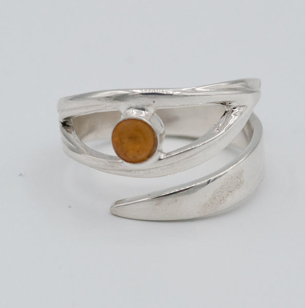 eye ring, evil eye ring, silver evil eye, November birthstone ring, citrine ring 