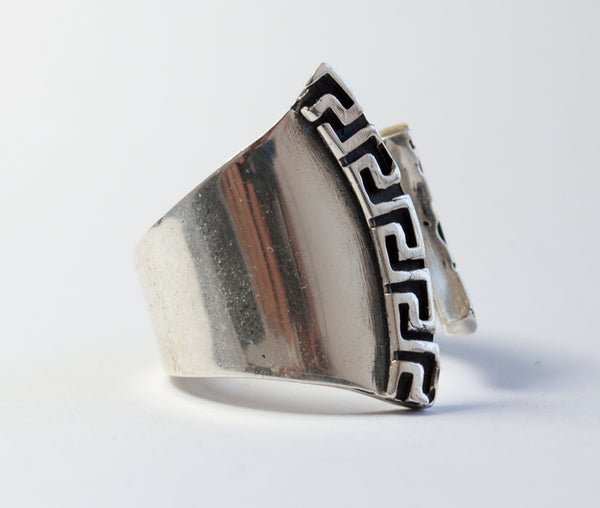 Greek key Ring Silver ring adjustable made in Greece Meander ring 