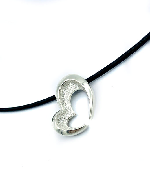 Heart necklace, Sterling silver Heart pendant 