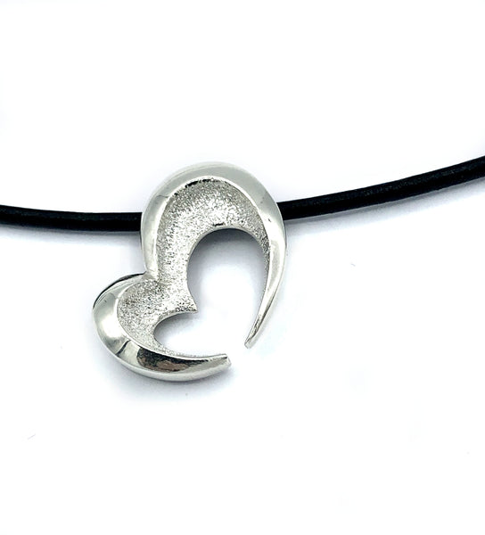 Heart necklace, Sterling silver Heart pendant 