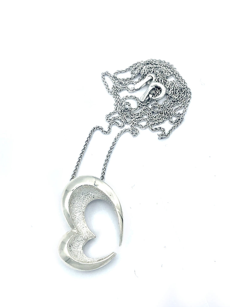 Heart necklace, Sterling silver Heart pendant 
