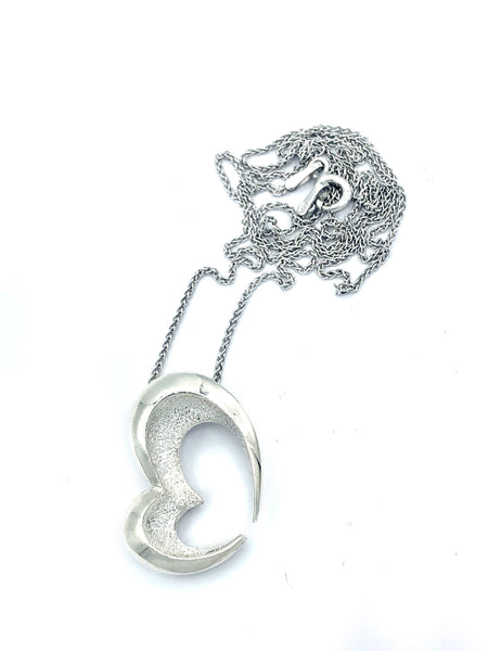 Heart necklace, Sterling silver Heart pendant 