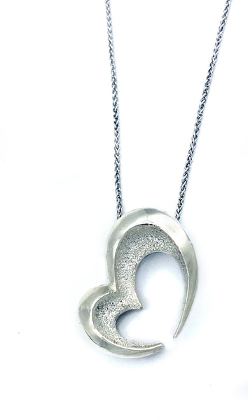 Heart necklace, Sterling silver Heart pendant 
