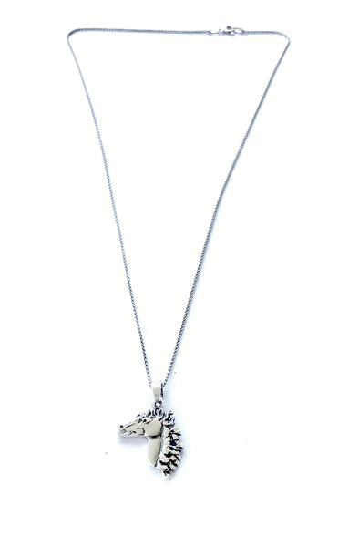 horse pendant, horse necklace, silver horse pendant 