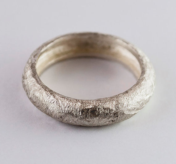 Silver stacking rings, Hammered stacked bands Rough texture band - Handmade with Love - Eleni Pantagis