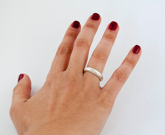 Silver stacking rings, Hammered stacked bands Rough texture band - Handmade with Love - Eleni Pantagis