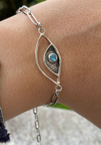 evil eye bracelet with chain