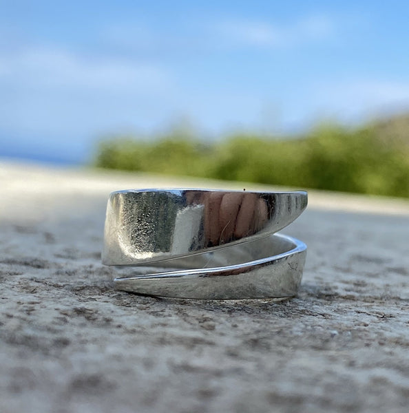 Silver ring, adjustable handmade silver ring 