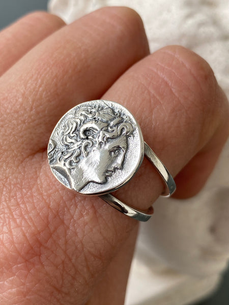 Alexander the great ring, Alexander coin ring, Alexander the great jewelry 