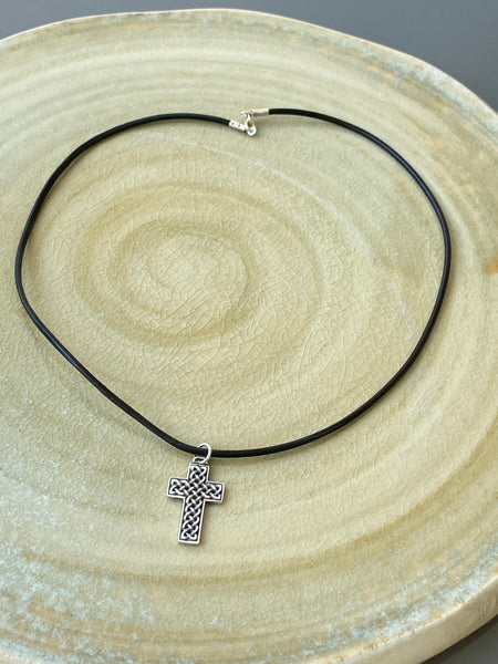 Silver cross, Celtic cross, braided cross 