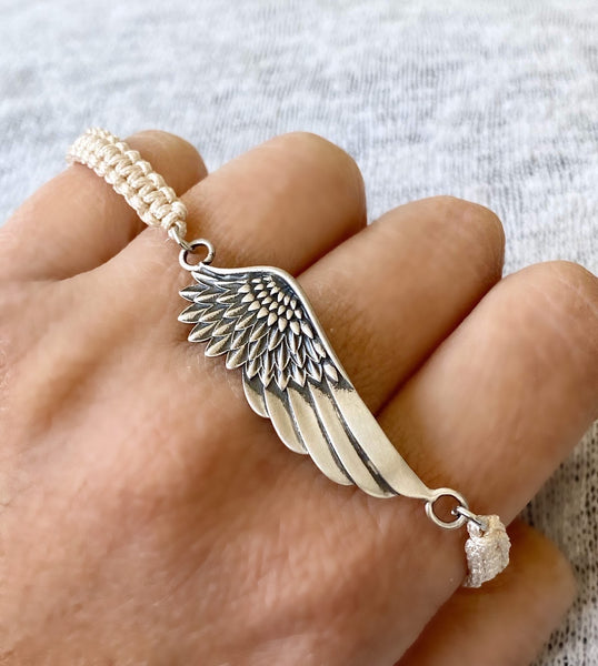 silver angel wing bracelet 