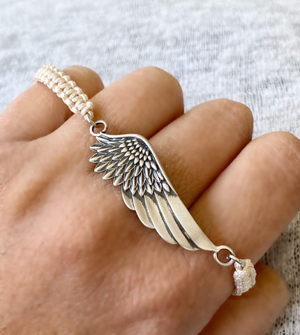 silver angel wing bracelet 