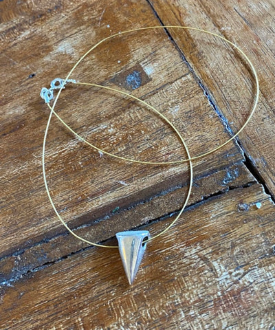 Silver Cone necklace bullet shape pendant 