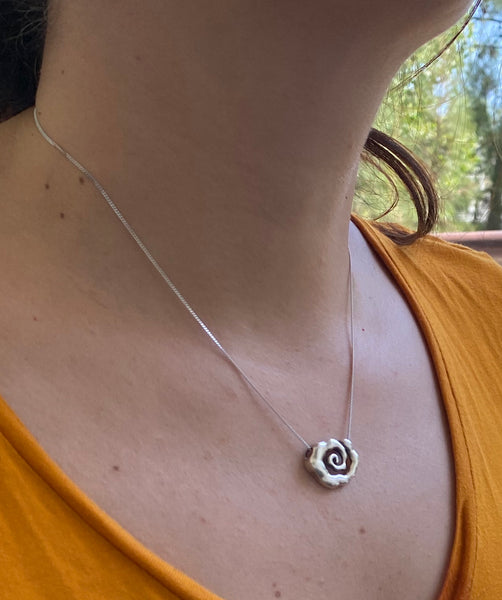 Spiral Silver pendant, spiral necklace, Sterling silver spiral pendant