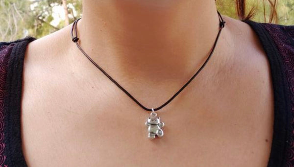 Teddy bear pendant, teddy bear necklace, teddy bear jewelry, sterling silver teddy bear 