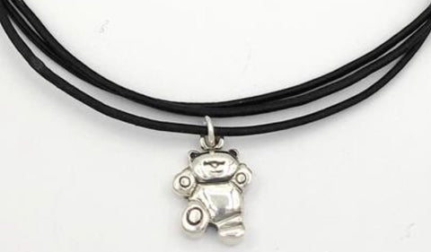 Teddy bear pendant, teddy bear necklace, teddy bear jewelry, sterling silver teddy bear 