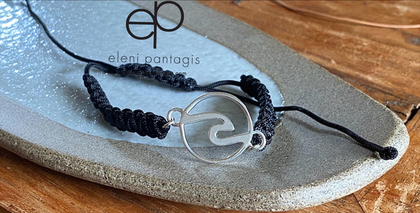 Ocean wave bracelet, Men’s silver bracelet