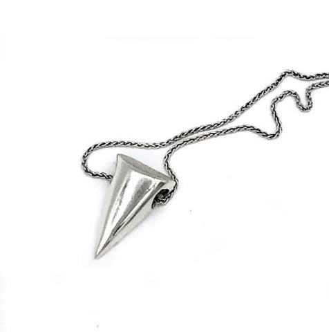Silver cone pendant, cone necklace, fine silver pendant 