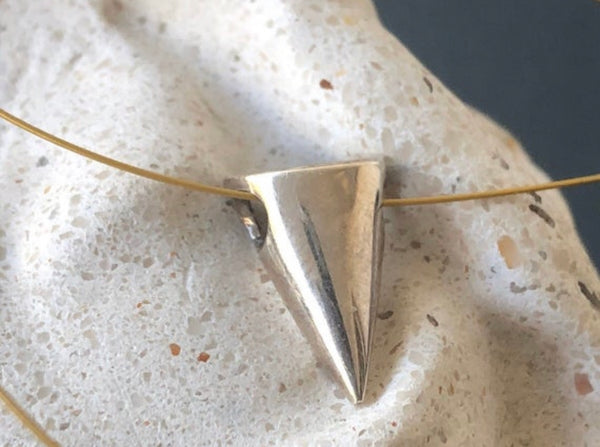 Silver Cone necklace bullet shape pendant 