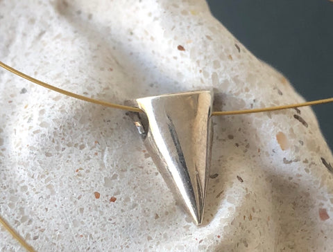 Geometric cone shape necklace sterling silver 