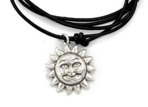 Sun pendant, silver sun pendant, sun jewelry, sterling silver sun 