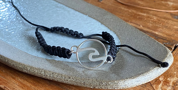 Ocean wave bracelet, Men’s silver bracelet