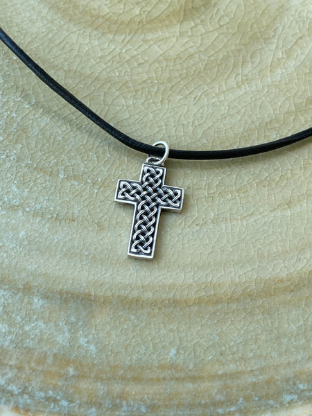 Silver cross, Celtic cross, braided cross 